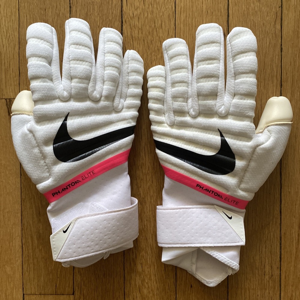 Nike GK Phantom Elite Goalkeeper ACC Soccer Gloves Size 6 White Pink CN6724-101